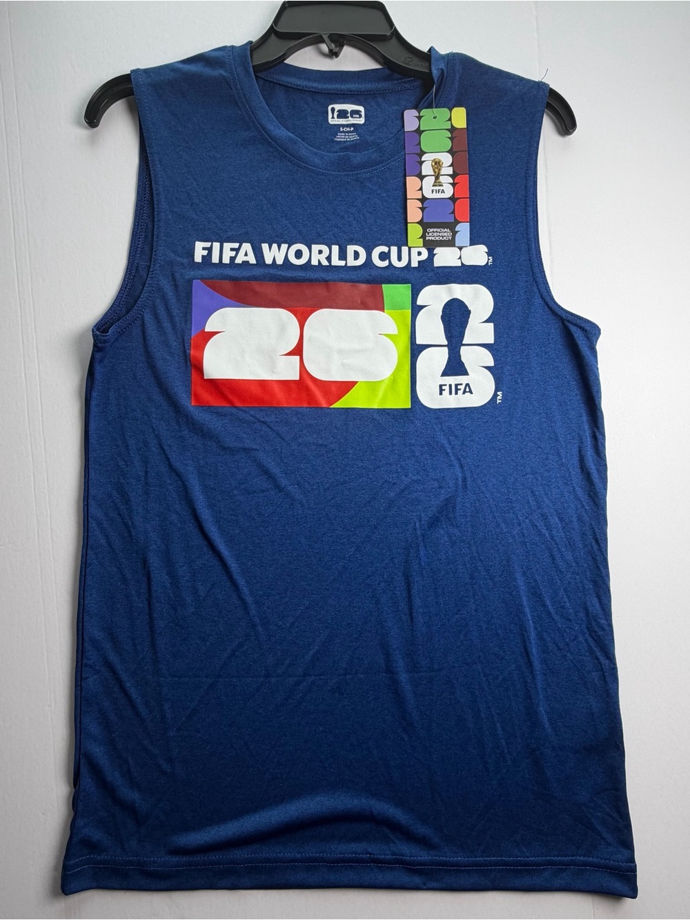 Official FIFA World Cup 2026 Blue Graphic Tank Top Men's Size Small NWT